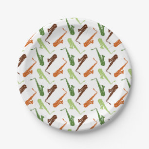 Saxophone Themed Paper Plate