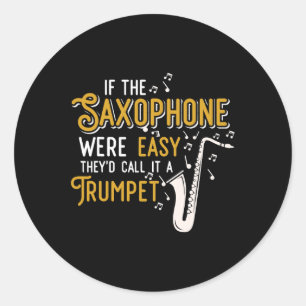 Saxophone Trumpet Marching Band Jazz Musician Gift Classic Round Sticker