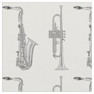 Saxophone Trumpet Musician Jazz Music Fabric
