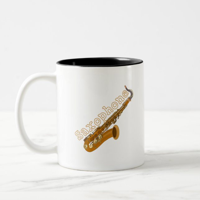 Saxophone Two-Tone Coffee Mug (Left)