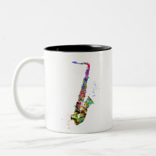 Saxophone Two-Tone Coffee Mug