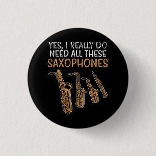 Saxophone Types 3 Cm Round Badge