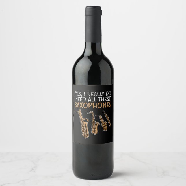 Saxophone Types Wine Label (Front)