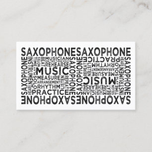 Saxophone Typography Business Card