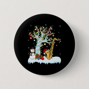 Saxophone Xmas Element Tree Lighting Saxophone Chr 6 Cm Round Badge