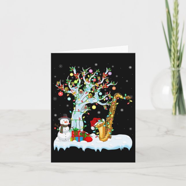 Saxophone Xmas Element Tree Lighting Saxophone Chr Card (Front)