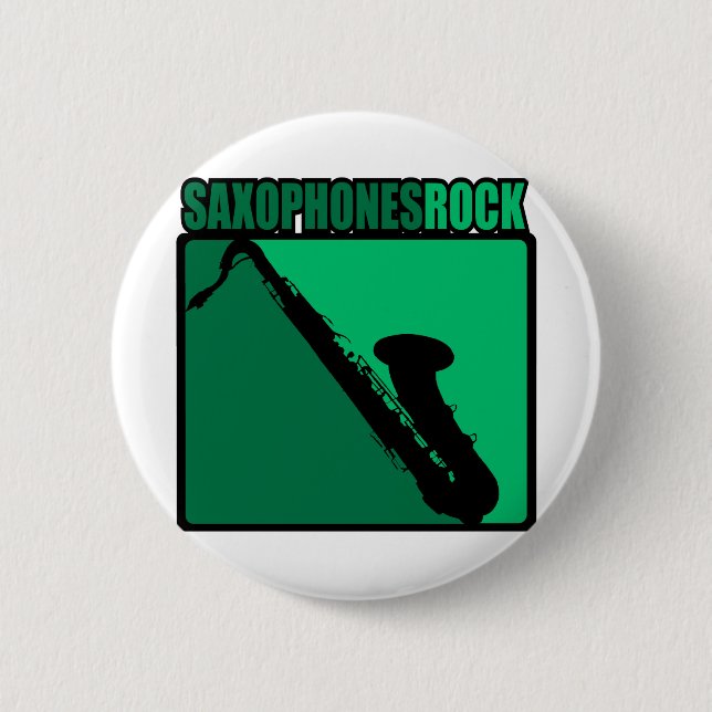 Saxophones Rock! 6 Cm Round Badge (Front)