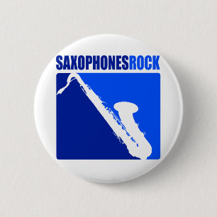 Saxophones Rock! 6 Cm Round Badge
