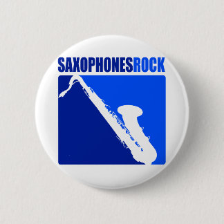 Saxophones Rock! 6 Cm Round Badge