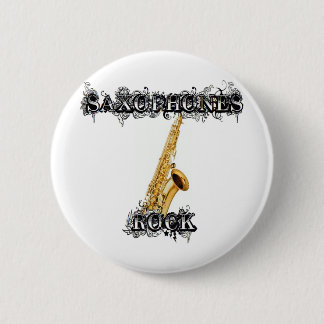 Saxophones Rock 6 Cm Round Badge