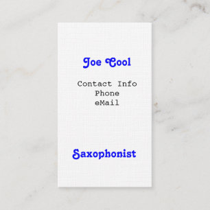 Saxophonist Business Cards