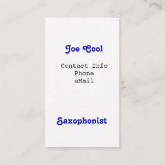 Saxophonist Business Cards
