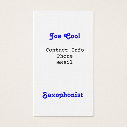 Saxophonist Business Cards
