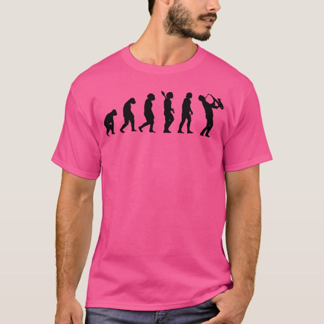 Saxophonist Gift Idea Evolution Jazz Musician Inst T-Shirt (Front)