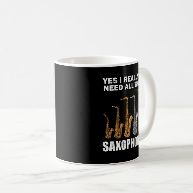 Saxophonist Gifts Jazz Music Gift Women Saxophone Coffee Mug (Front Right)