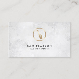 Saxophonist Gold Saxophone Icon Business Card