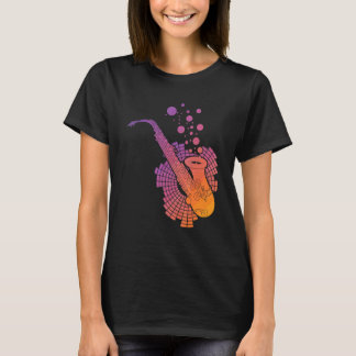 Saxophonist Jazz Music Notes Sax Player Saxophone  T-Shirt