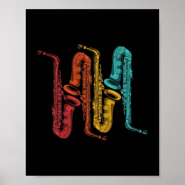 Saxophonist Marching Band Musician Gift Saxophone Poster (Front)