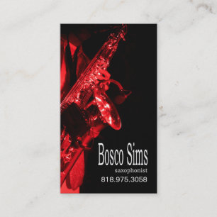 Saxophonist Musician for Music Business Card