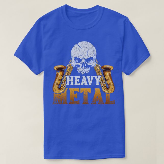 Saxophonist Saxophone Heavy Metal T-Shirt (Design Front)