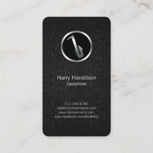 Saxophonist Saxophone Icon Grunge BusinessCard Business Card