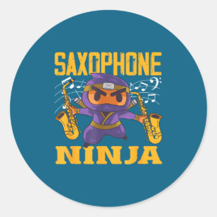 Saxophonist Saxophone Ninja For Fans Classic Round Sticker