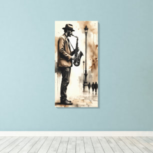 Saxophonist Street Musician Canvas Print