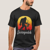 Saxquatch Sasquatch Saxophone Funny Bigfoot Pun T 