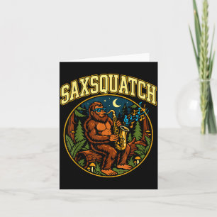 Saxsquatch Bigfoot Saxophone Player Jazz Music Hum Card