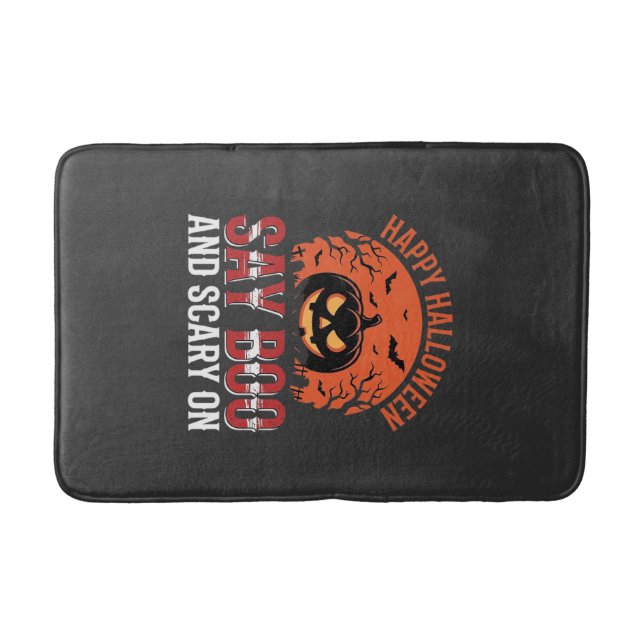 Say Boo Halloween Pumpkin Design_1 Bath Mat (Front)