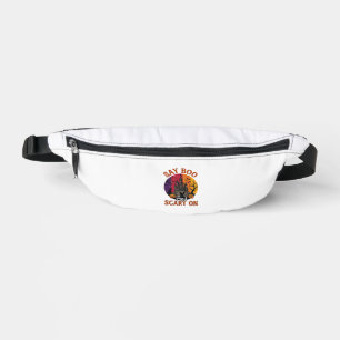 Say Boo Scary Halloween Haunted House Black Cat Pu Bum Bags
