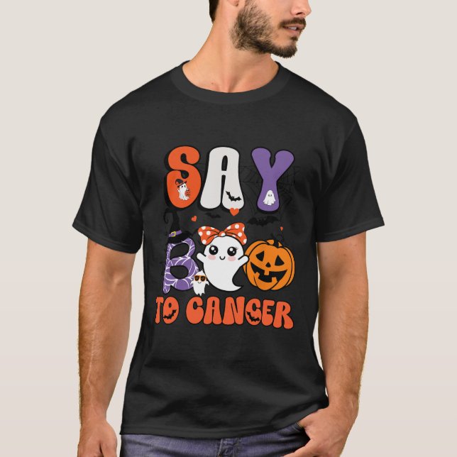 Say Boo To Cancer Breast Cancer Awareness Ghost  T-Shirt (Front)