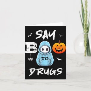 Say Boo To Drugs Funny Halloween Red Ribbon Week Card