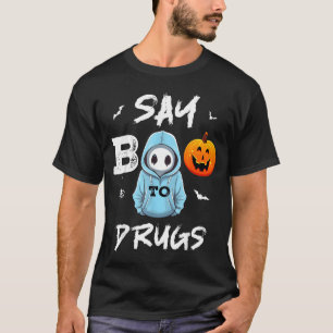 Say Boo To Drugs Funny Halloween Red Ribbon Week T-Shirt