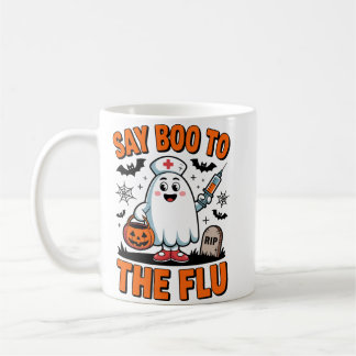 Say Boo to the Flu Funny Halloween Nurse Doctor  Coffee Mug