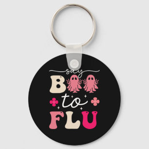 Say Boo To The Flu Shot Vaccine Funny Halloween Gh Key Ring