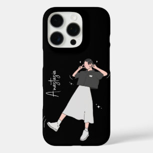 "Say Cheese" Aesthetic Girl Customisable iPhone 16 Pro Case