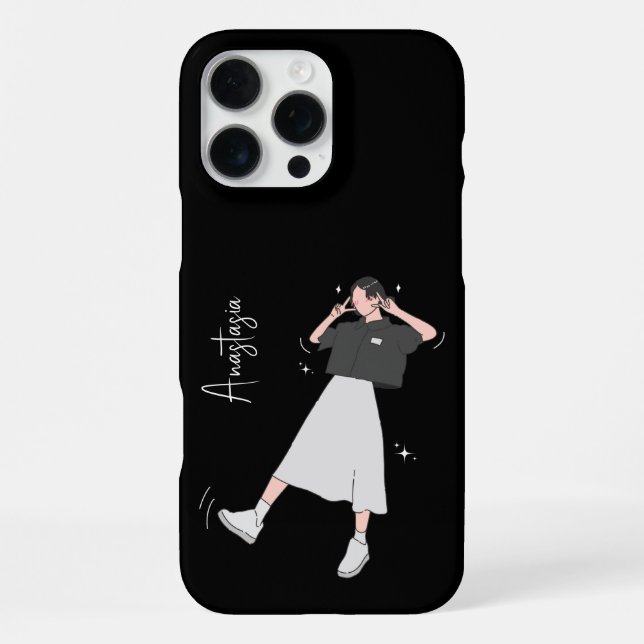 "Say Cheese" Aesthetic Girl Customisable iPhone Case (Back)