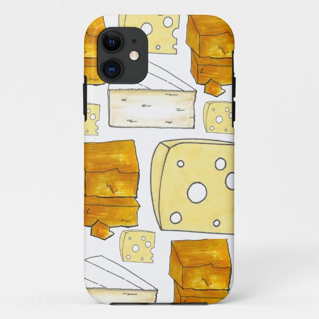 Say Cheese Brie Cheddar Swiss Print Foodie Food Case-Mate iPhone Case (Back)