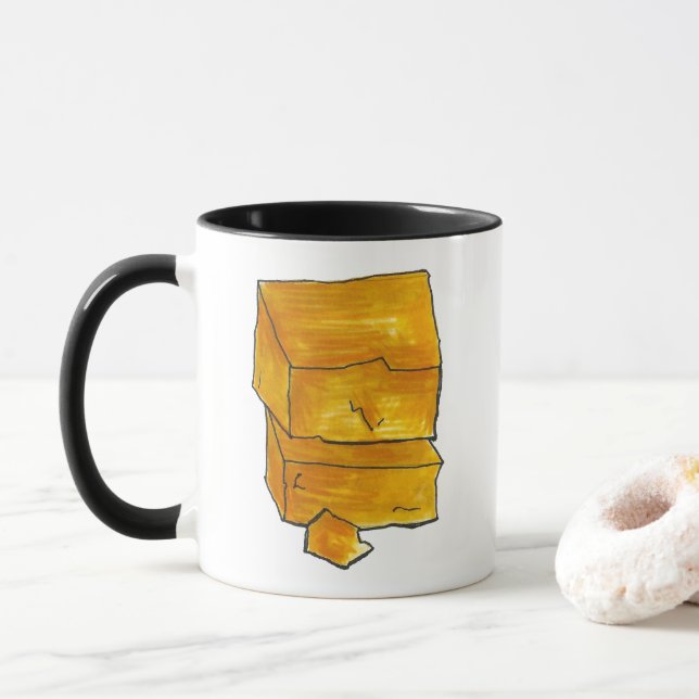 Say Cheese Cheddar Wedge Foodie Food Photographer Mug (With Donut)
