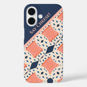 "Say Cheese" Fun & Funky Organic Pattern iPhone 16 Case
