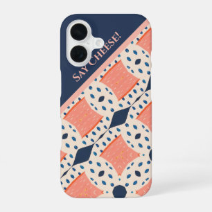 "Say Cheese" Fun & Funky Organic Pattern iPhone 16 Case