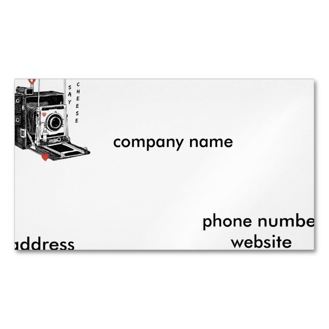 Say Cheese Magnetic Business Card (Front)