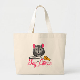Say Cheese Mouse Large Tote Bag