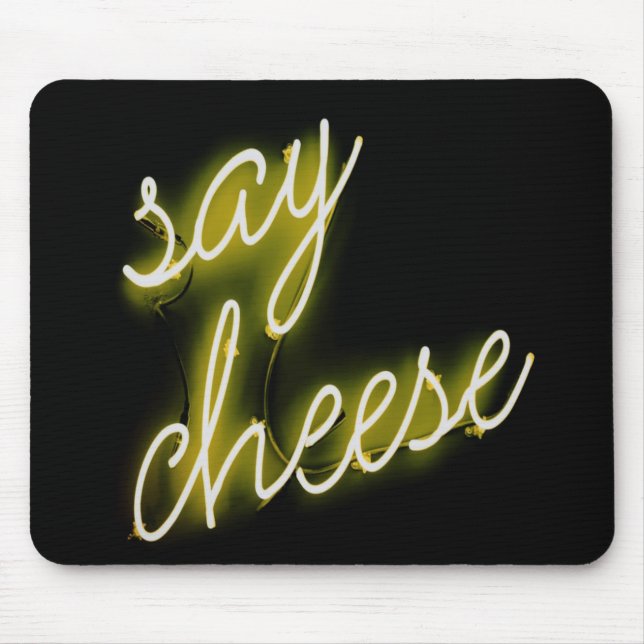 Say Cheese Neon Lights Mouse Mat (Front)