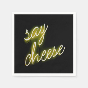 Say Cheese Neon Lights Napkin