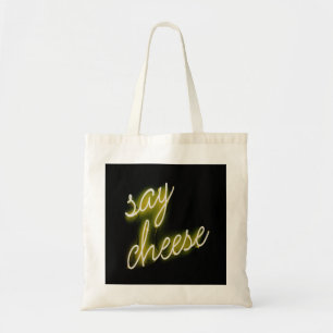 Say Cheese Neon Lights Tote Bag