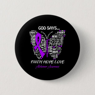 Say Faith Hope Love Alzheimerheimer Awareness Gift 6 Cm Round Badge