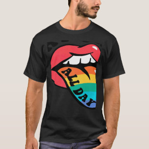Say Gay All Day Rainbow LGBT Pride Month Lesbian P T-Shirt