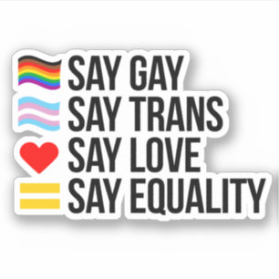 Say Gay Say Trans Say Love Say Equality